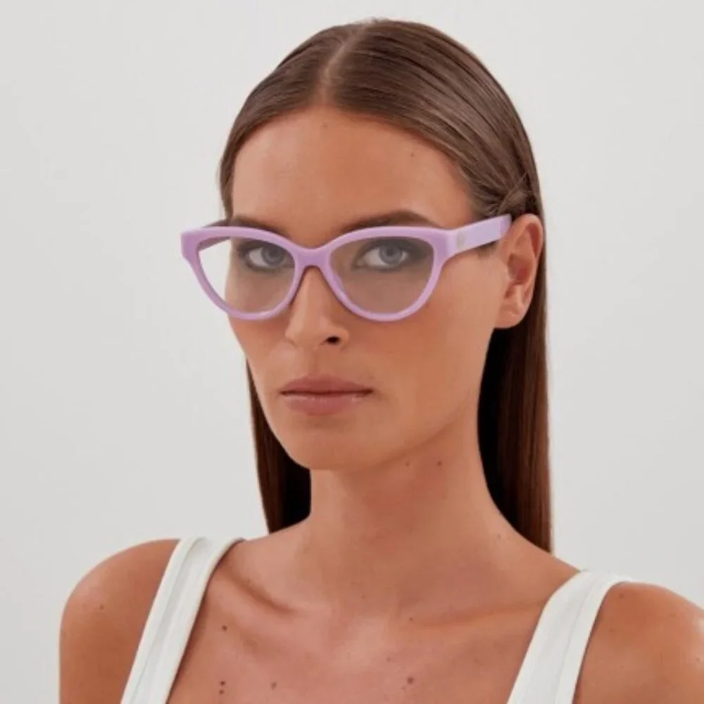Gucci GG1581O 004 Eyeglasses Violet 55mm Cat Eye Frame